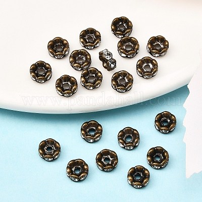 Messing Strass Zwischen perlen&nbsp;RB-A014-L6mm-01AB-NF-1