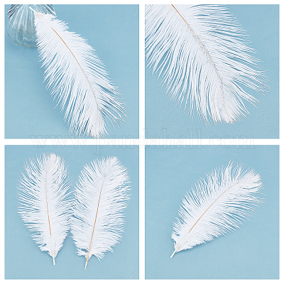 GORGECRAFT 24PCS 8.7 Inch Natural Ostrich Feathers White Feather Kits  Plumes for Centerpieces Vase Crafts Wedding Birthday Party Home Decorations