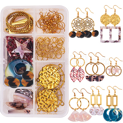 Wholesale SUNNYCLUE DIY Cellulose Acetate(Resin) Earring Making Kits 