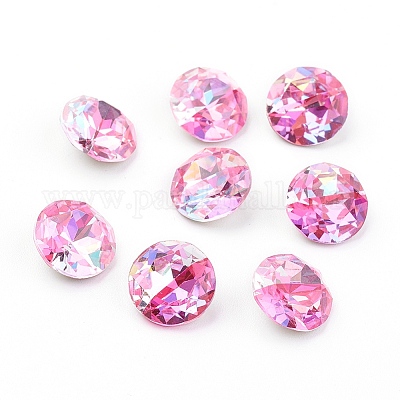 Dos et dos pointés cabochons en verre strass k9&nbsp;RGLA-J012-10mm-209LS-1