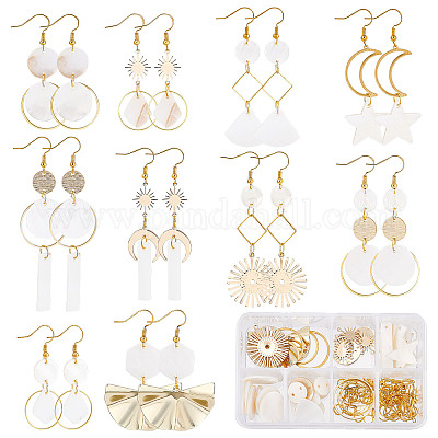 SUNNYCLUE 1 Box Make 10 Pairs Halloween Earrings Making Starter Kits  Pumpkin Cobweb Spider Jewelry Dangles Charms Alloy Earring for Women Adults  DIY
