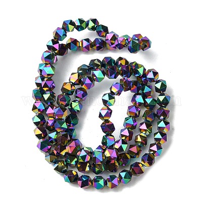 Chapelets de perles en verre électroplaqué&nbsp;EGLA-K061-07A-FP01-1