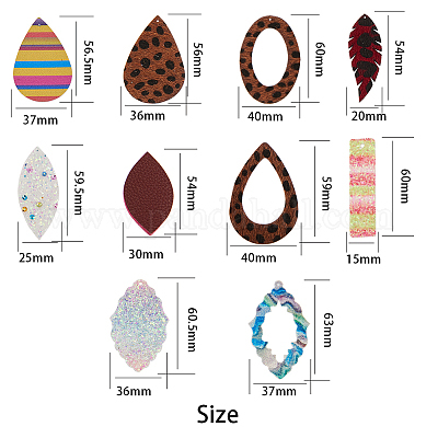 Shop SUNNYCLUE 1 Box 28pcs 14 Styles Leather Leopard Leaf Teardrop Earring  Making Charms Pendants with Hole for DIY Dangle Leather Earring Jewellery  Making Accessory for Jewelry Making - PandaHall Selected