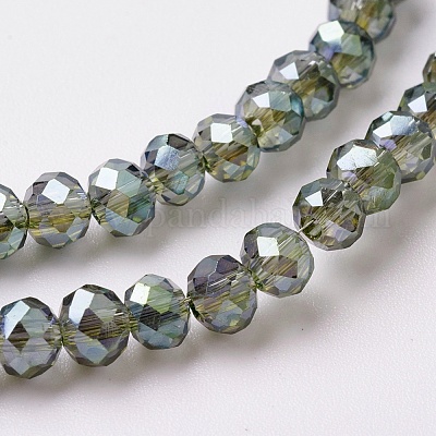 Chapelets de perles en verre électroplaqué&nbsp;EGLA-F124-FR-B03-1