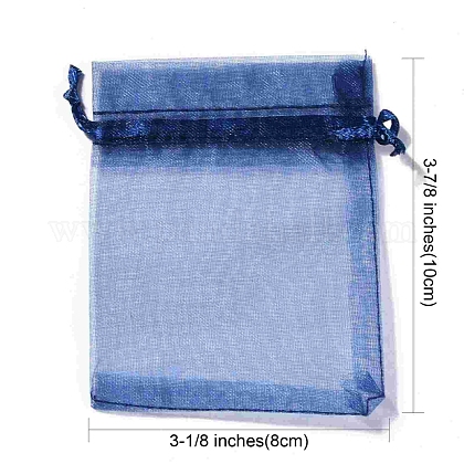 オーガンジーバッグ巾着袋  長方形  ミックスカラー  10x8cm OP002M-1