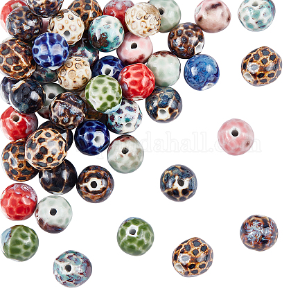 NBEADS 60 Pcs Handmade Porcelain Beads PORC-NB0001-02-1