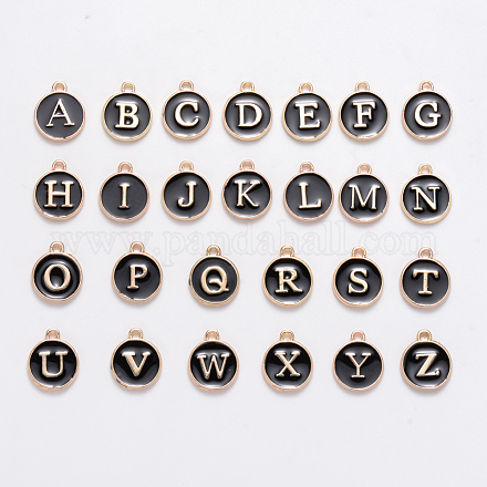 Буквица a ~ z алфавит эмалевые брелоки ENAM-X0018-05-1