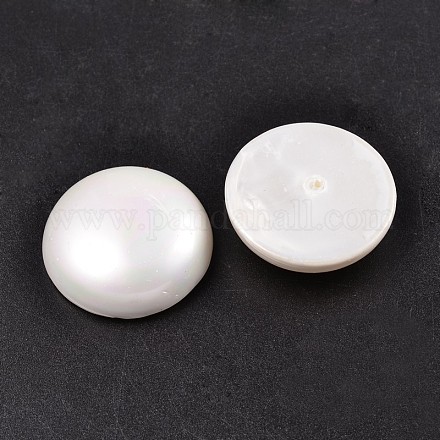 Cuentas de perlas de concha medio perforadas BSHE-N003-10mm-HC380-1