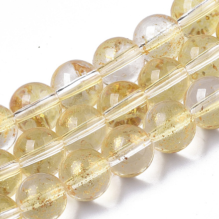 Chapelets de perles en verre peinte par pulvérisation transparent GLAA-N035-03C-B08-1