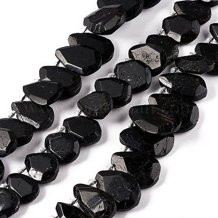 Natural Black Tourmaline Beads Strands G-F719-15-1