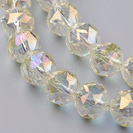 Chapelets de perles en verre électroplaqué EGLA-F119-01B-1