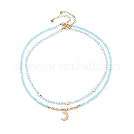 Набор ожерелий с подвесками в виде звезд и луны для девочек-подростков NJEW-JN03738-04-1