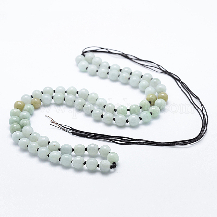 Natürliche myanmarische Jade / burmesische Jade Perlenketten NJEW-F202-A04-1