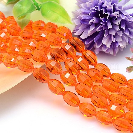 Faceted Oval Imitation Austrian Crystal Bead Strands G-M188-11x8mm-12A-1