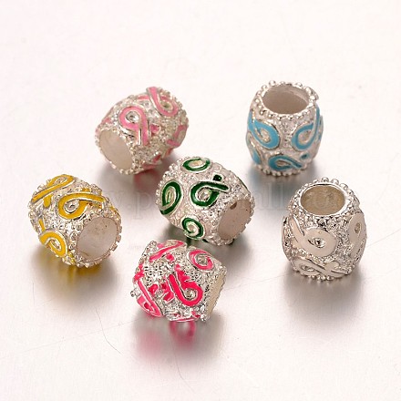 Silver Color Plated Alloy Enamel European Beads PALLOY-I109-M-1