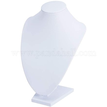 Pandahall Elite 2 Stk. weißes Kunstleder 3d Büste Halskette Anhänger Kette Displayhalter steht für Frauen Home Decoration PH-S015-1