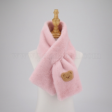 Bufanda de cuello ajustable para niños y niñas de piel sintética de conejo de poliéster COHT-PW0001-33A-1