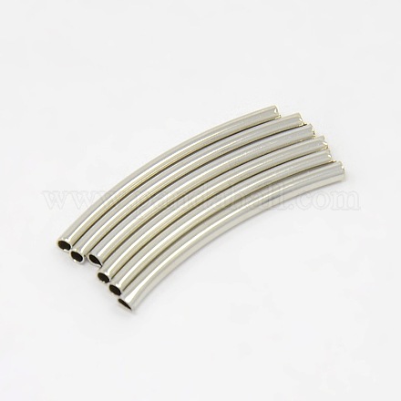 Platinum Plated Brass Curved Tube Beads for Jewelry DIY Accessories X-EC0582x30mm-1