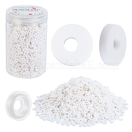 4000pcs White Clay Beads 0.24inch/6mm 