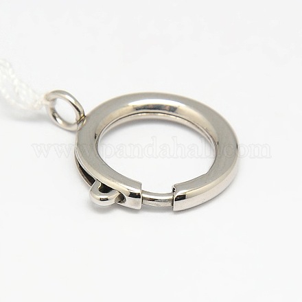 304 Stainless Steel Spring Ring Clasps STAS-O040-01-1