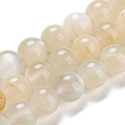 Natürlichen weißen Mondstein Perlen Stränge G-I268-A-8mm-01-1