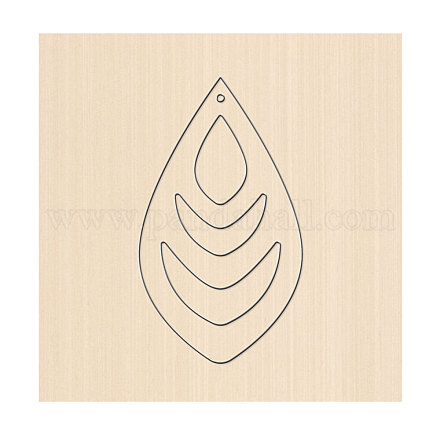 木材切断ダイ  鋼鉄で  DIYスクラップブッキング/フォトアルバム用  装飾的なエンボス印刷紙のカード  ティアドロップ  模様  80x80x24mm DIY-WH0178-003-1
