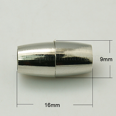Brass Magnetic Clasps X-KK-C3036-16x9mm-N-1