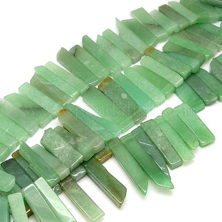 Природных драгоценных камней зеленого авантюрин бисер пряди G-L156-07-1