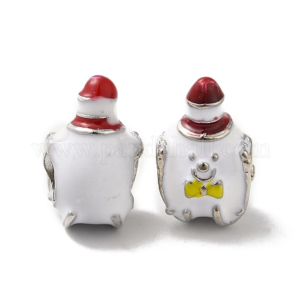Europäische Emaille-Perlen aus Legierung mit Weihnachtsthema PALLOY-D058-01P-05-1