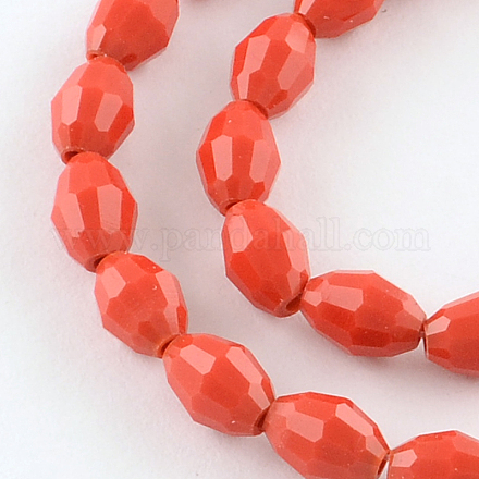Faceted Rice Glass Beads Strands GLAA-Q046-01C-1