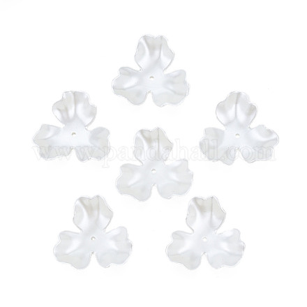 3-pétalo tapas de cuentas de perlas de imitación de plástico abs OACR-T018-05-1