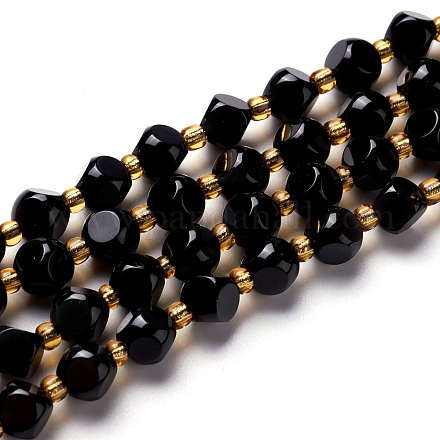 Perles en obsidienne naturelle G-M367-08B-1
