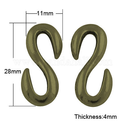 Tibetan Style S Hook Clasps TIBE-4953-AB-FF-1