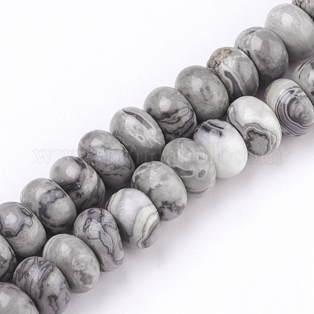 Chapelets de perles en pierre de carte/pierre picasso/picasso jasper naturelles  G-O162-16-8x12m-1