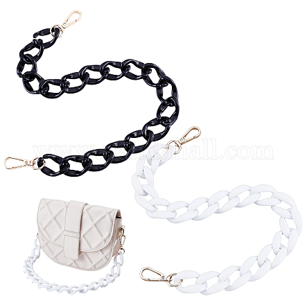 CHGCRAFT 2Pcs 2Colors 21.26Inch Resin Purse Chain Handles Acrylic Resin Bag Strap Chain Accessories Replacement Chain Strap with Alloy Swivel Clasps for Shoulder Bag Handbag Purse FIND-CA0005-05-1