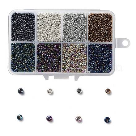 200G 8 Colors 12/0 Grade A Round Glass Seed Beads SEED-JP0010-11-2mm-1