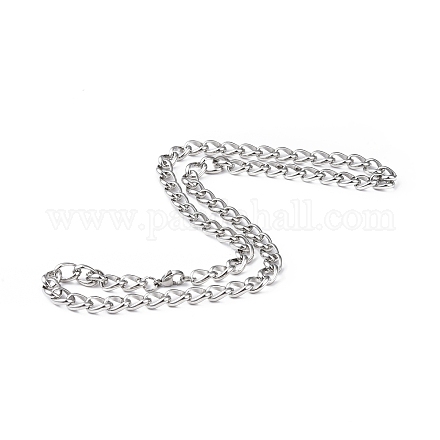 201 collar de cadena figaro de acero inoxidable para hombres y mujeres NJEW-I122-05P-1