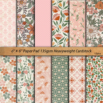 12 лист бумажных подушечек для альбомов с цветами PW-WG88985-01-1