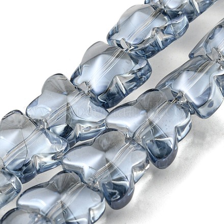 Brins de perles de verre transparentes plaquées lustre EGLA-G037-11A-PL01-1