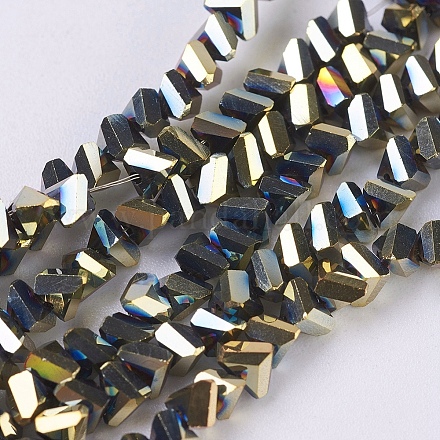 Chapelets de perles en verre électroplaqué EGLA-J145-4mm-FP03-1