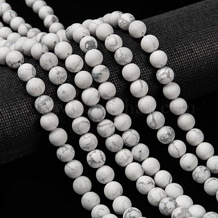 Chapelets de perles en howlite naturelle X-G-D696-8mm-1