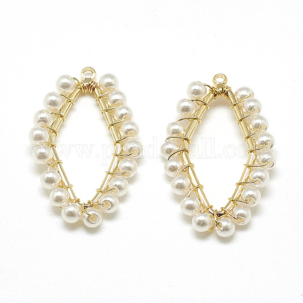 Colgantes de perlas de imitación de plástico abs KK-T032-074G-1
