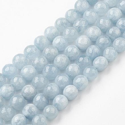Chapelets de perles en aigue-marine naturelle G-J376-22B-7mm-1