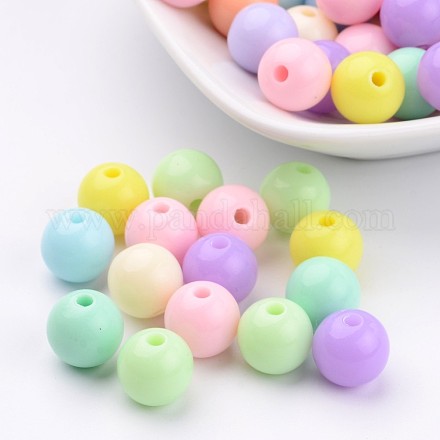 Perles de boule en acrylique solide bubblegum chunky X-SACR-R835-10mm-M-1