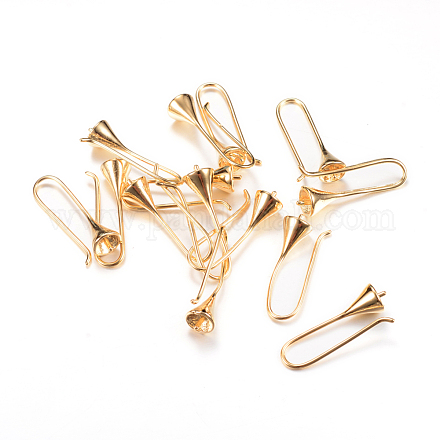 Brass Earring Hooks KK-R037-03KC-1