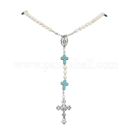Collane di perle di rosario di magnesite sintetica NJEW-TA00122-01-1