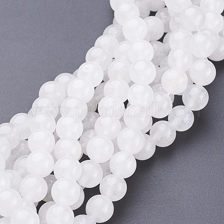 Natürliche weiße Jade perlen Stränge GSR8mmC138-1