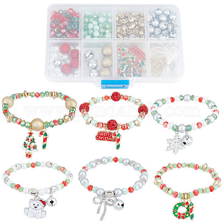 Sunnyclue kit de fabrication de bracelets de Noël bricolage BJEW-SC0001-07-1