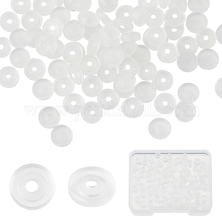 SUNNYCLUE 1 Box 100Pcs Earring Back Cushions Comfort Pads Silicone Pads for Clip on Earrings Screw Back Earring Disc Pads Clear Padding Adult Jewellery Supplies 5.5mm FIND-SC0003-18-1