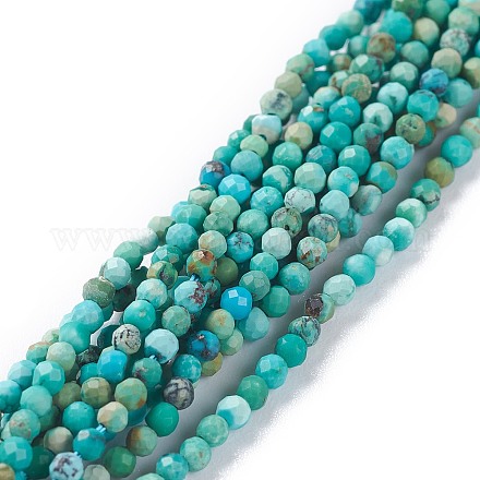Chapelets de perles en turquoise de HuBei naturelle G-A026-A10-2mm-1